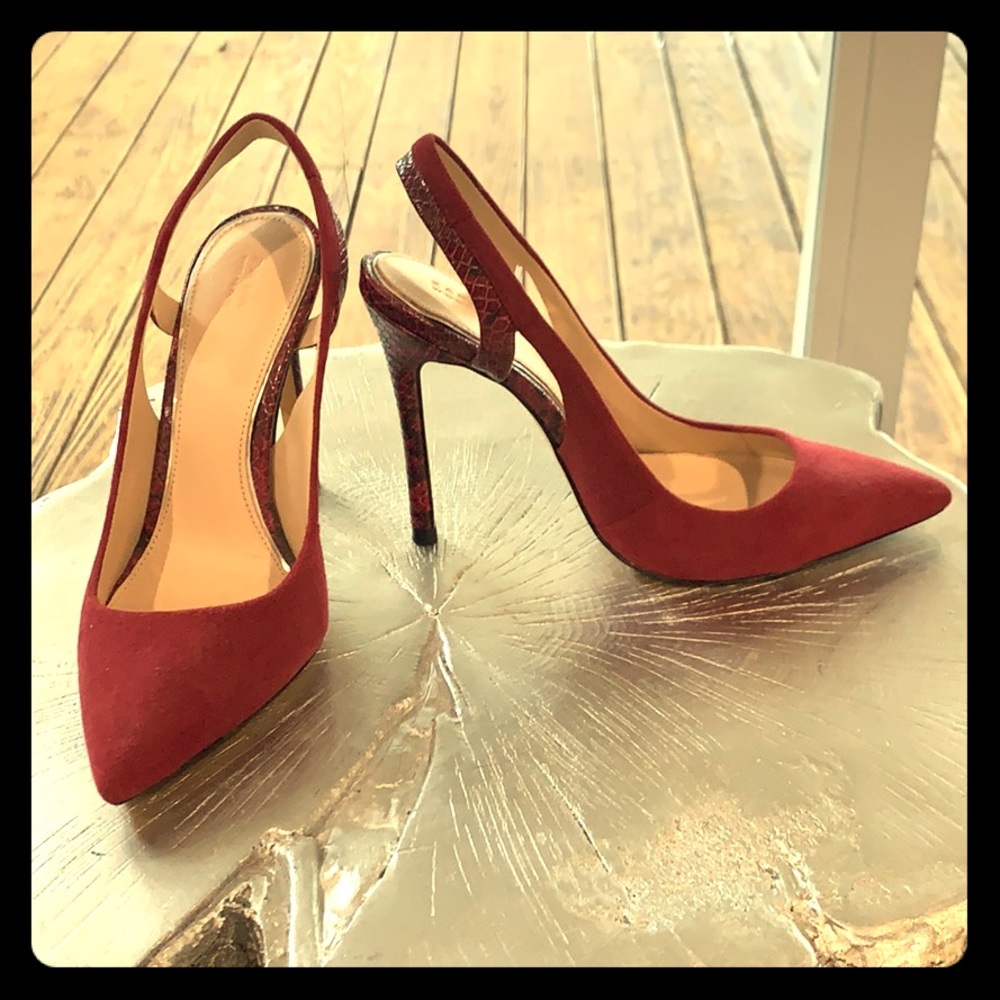 Burgundy sling heels